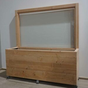 Plantenbak Douglashout trellis scherm met glas