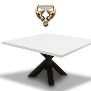 tafel-wit-tafelpoot-matrix-zwart-vierkant