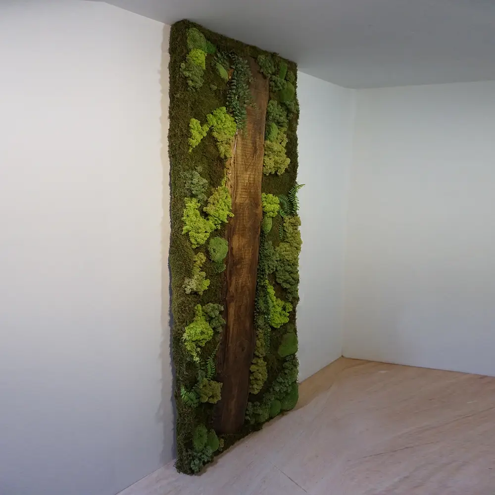 woodwork-voorschoten-wanddecoratie-mosschilderij-forest-by-Leliez-design-2a - Woodwork Voorschoten - Holz Möbel für drinnen und draußen 3D Mosschilderij